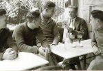 1925 - Tour. 9&#170; etapa, descanso en Luchon para Francis P&#233;lissier, Maurice Ville, Lebla.jpg